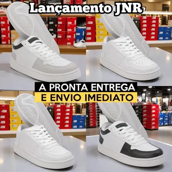 Tenis Masculino Branco Sneaker Dia a Dia Leve Casual Moderno