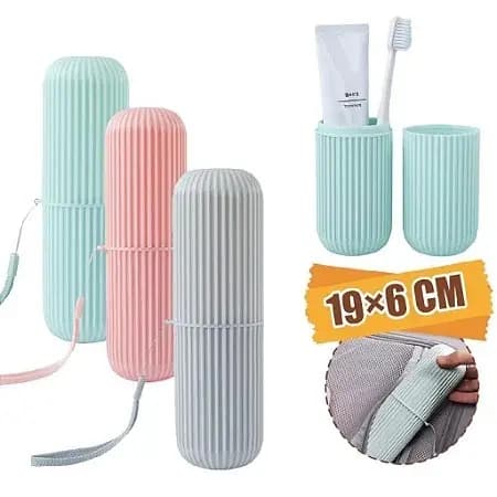 Porta Escova de Dentes de Plástico, Moderno, Prático, Ideal para Viagem, Trabalho, Escola, Faculdade, Estojo Multiuso
