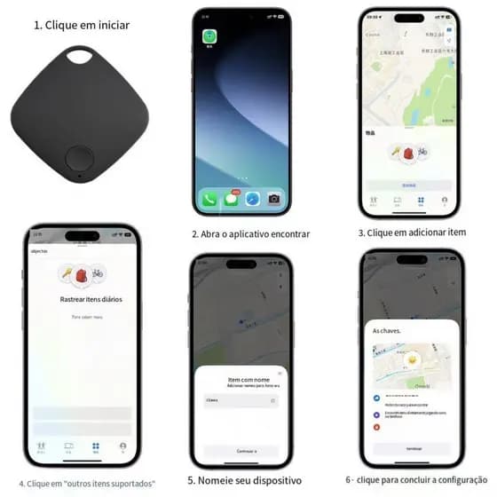 Rastreador GPS Compatível com iPhone: Smart Tag para Carro, Moto, Mala e Seres Queridos