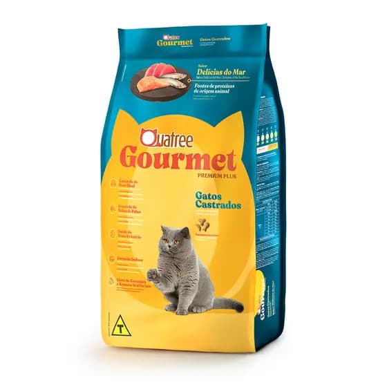 Ração Quatree Gourmet Gatos Castrados Delicias do Mar Pacote 1kg