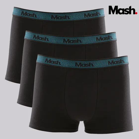 Kit 3 Cuecas Mash Boxer Algodão Box Cotton Masculina Adulto Original Underwerar Trunk Atacado