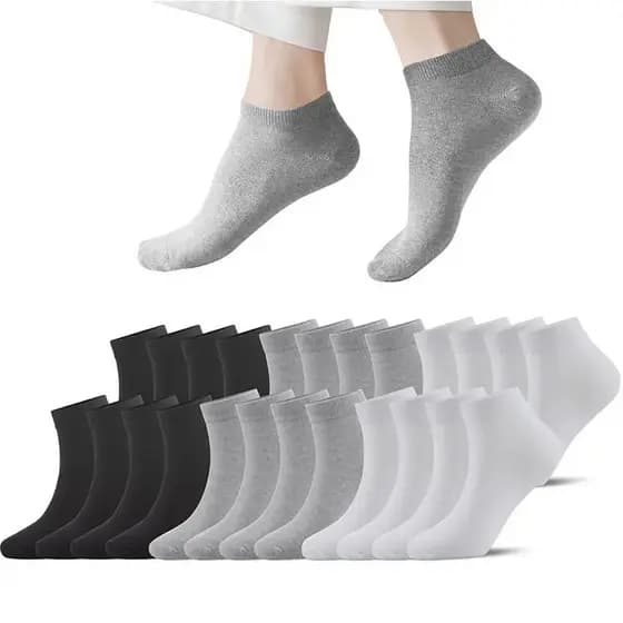 Kit 12 Pares Meia Feminina Soquete Cano Curto Sapatilha Invisível Esportiva Respirável Unissex