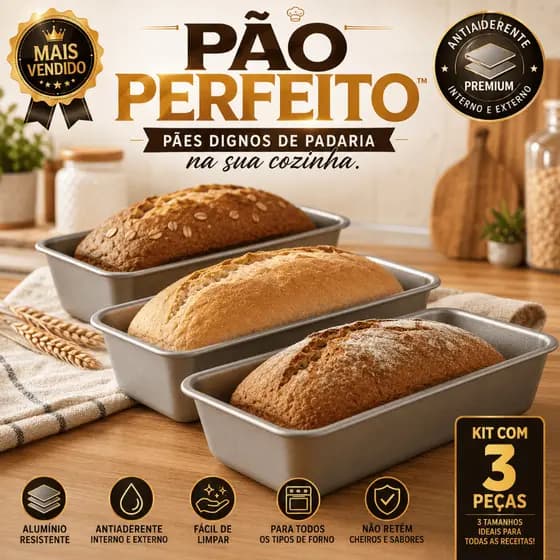 Kit 3 Formas Alumínio Assar Bolo Pão Forno Tamanhos Variados Confeitaria Cozinha Reforçadas Multiuso