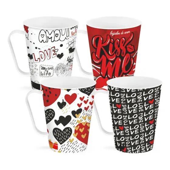 Kit 12 Canecas Coração Dia Dos Namorados Amor Presente