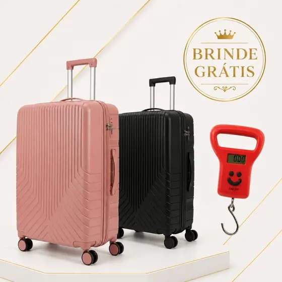 Mala De Viagem Despache Polipropileno Resisdente Com Cadeado Avião 23kg + Brinde
