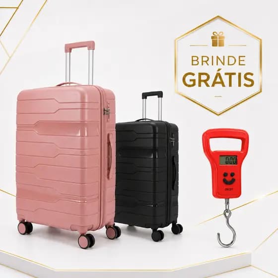 Mala De Viagem de Bordo Polipropileno 10kg Resistente Avião Com Cadeado + Brinde