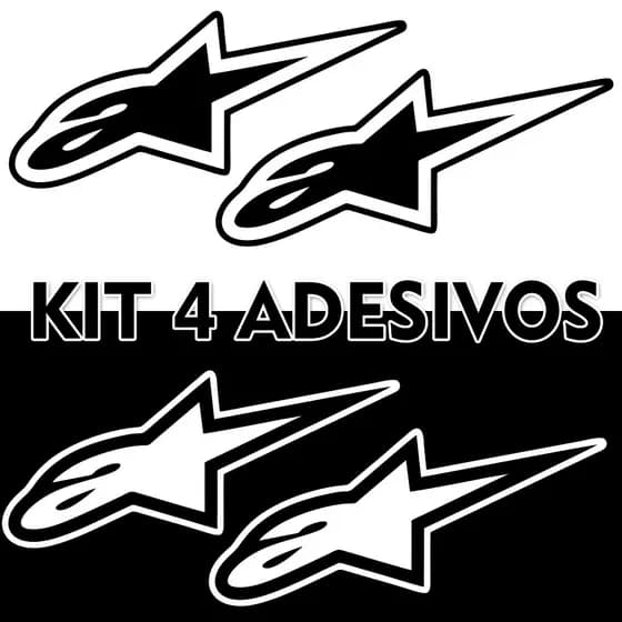 Kit 2 ou 4 Adesivos Alpinestars Moto Capacete Carro