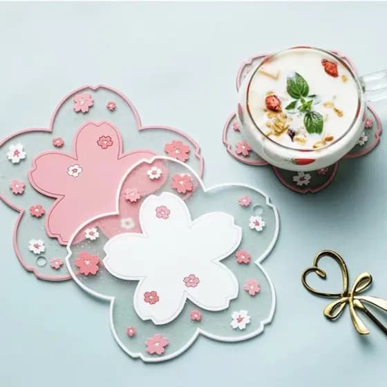 Porta-copos/tapete de mesa/porta-copos com isolamento de flor de cerejeira - * &- * &&