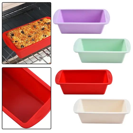 Molde Retangular De Silicone Para Uso Doméstico , 4 Unidades , Doces , Torradas , Pão , Faça Você Mesmo , Suprimentos De