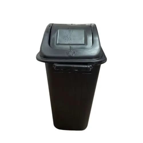 Cesto Retangular com Tampa Vai e Vem 20L Preto