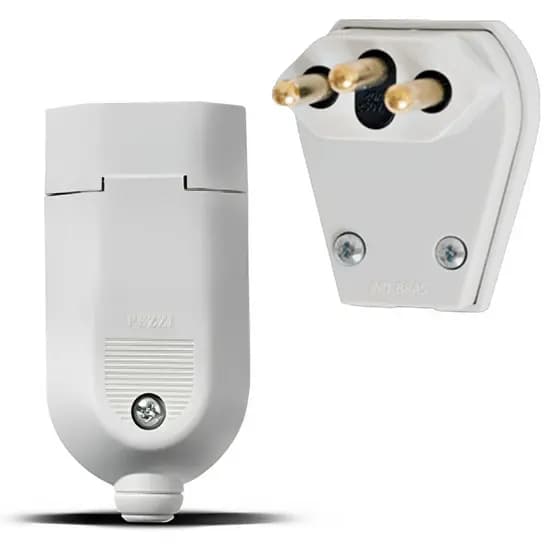 Kit Plugue Macho E Femea Tomada 2p+t Para Extensão 20a Pezzi