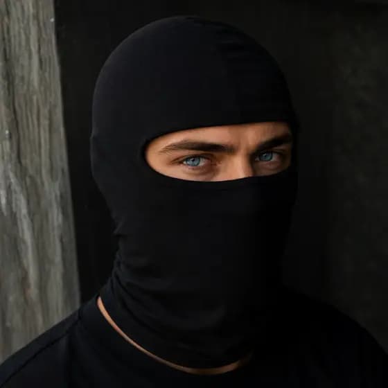 Touca Ninja Balaclava Segunda Pele Profissional Preta Proteçao UV50+ Premium