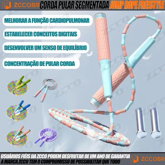 ZCCOBR Corda Segmentada Corda De Pular Corda Crossover Freestyle