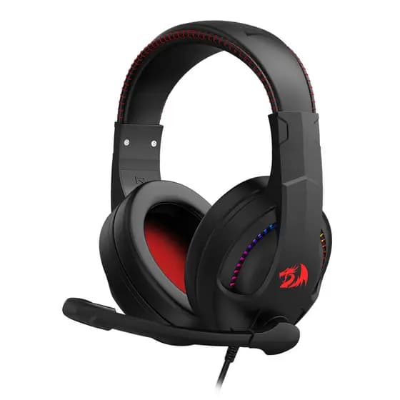 HEADSET GAMER PRETO COM FIO E MICROFONE REDRAGON CRONUS RGB