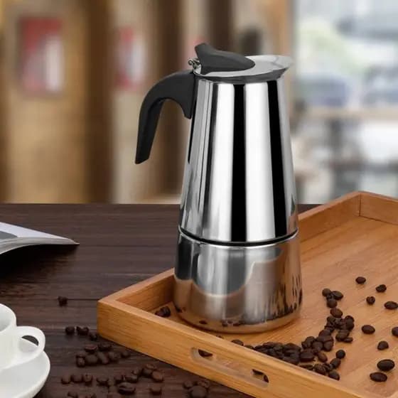 Cafeteira Italiana Inox 6 Xícaras Moka Resistente Café da Manhã Prática Alumínio Casa Restaurante