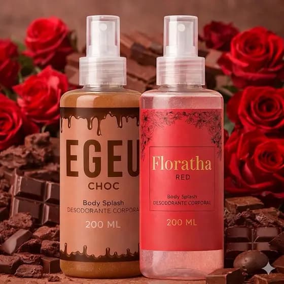 Kit 2 Body Splash Choc + Florata Red Feminino 200ml cada