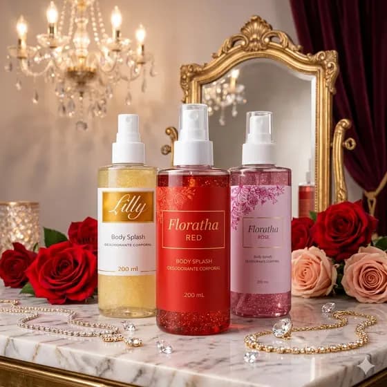 Trio Body Splash Florata Gold + Florata Red + Florata Rose 200ml cada