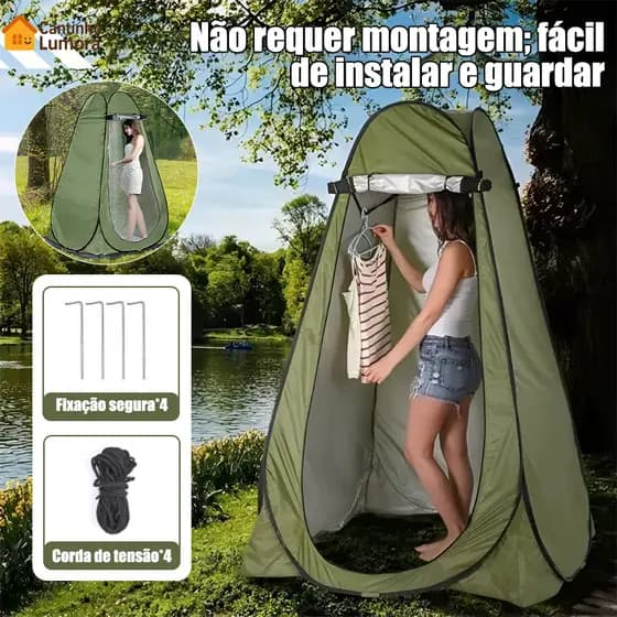 Barraca Portátil Trocador Banheiro Camping 150x150x190cm Dobrável