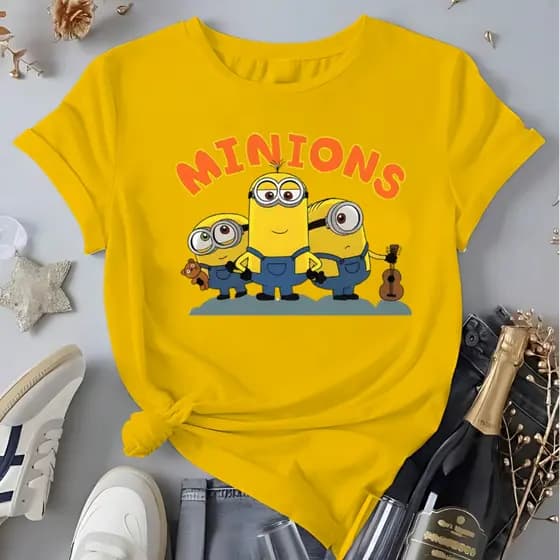 Camiseta Femenina Desenho Os Minions Blusa 100%Algodão