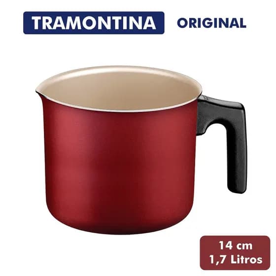 Fervedor Leiteira Grande Tramontina Turim 14cm 1,7L Alumínio Antiaderente Starflon Max Vermelho