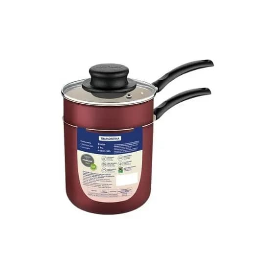Cuscuzeira Turim de Alumínio Antiaderente Vermelho 10cm 0,8L Tramontina