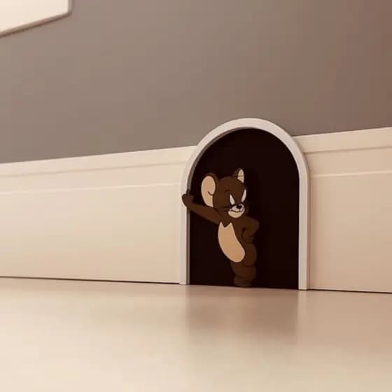 Portinha Decorativa Jerry, Enfeite Criativo para Rodapé, Decoração Infantil, Geek e Presente