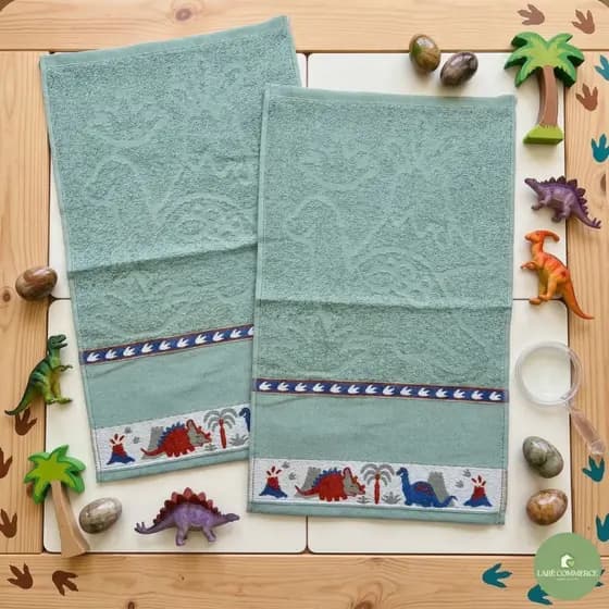Toalha Lavabo Infantil Jacquard Valletex com Barra de 7 Cm para Pintar e Bordar Toalha Felpuda
