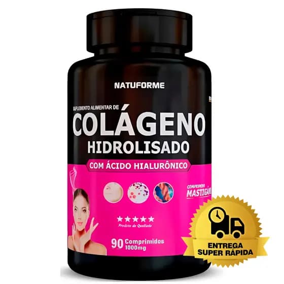 Colageno Hidrolisado + Acido Hialuronico Fórmula Premium 60 Comprimidos - TESTADO E APROVADO