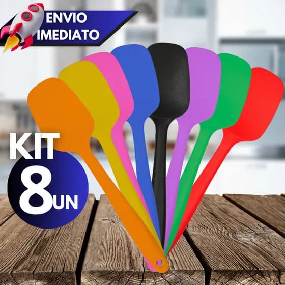 Kit 3/5/8 Espátulas Silicone Grande Para Cozinha Utensílio Cozinha Resistente