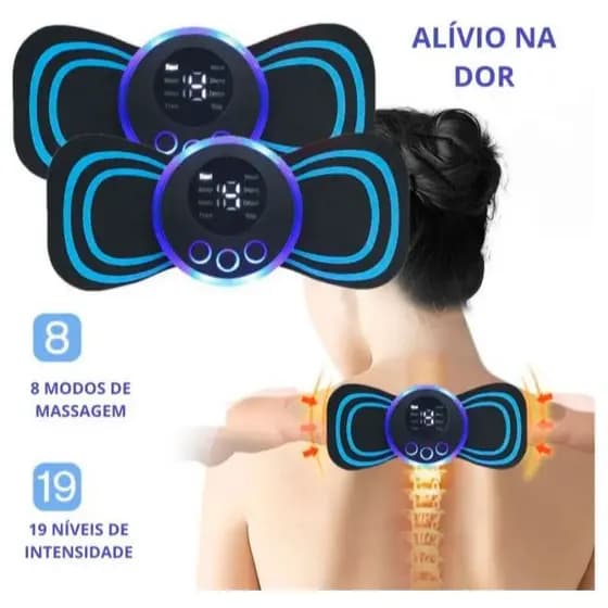 Mini Massageador Elétrico Portátil 19 Modos 8 Programas Sem Fio Recarregável Relaxamento Muscular