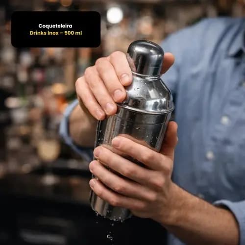 Coqueteleira Inox 500ml Profissional Shaker Para Drinks Bebidas Alta Qualidade