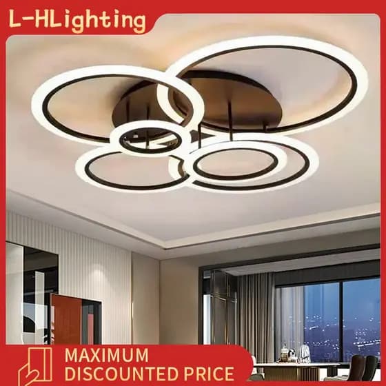 Luzes para sala de estar Novas luzes modernas para sala de jantar Luzes LED circulares para teto de quartos residenciais