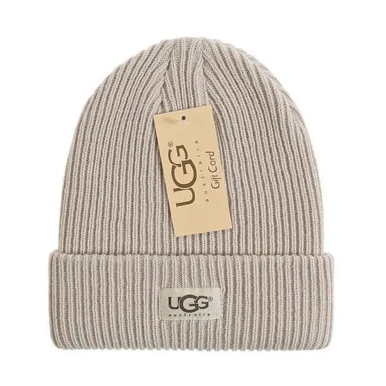 Gorro Unissex Ugg com Punhos de Inverno, Estilo Retrô, Curto, Cor Sólida, Quente