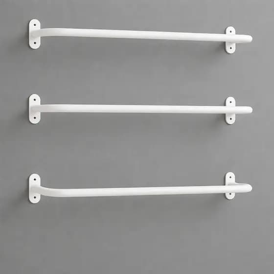 3 peças Arara Suporte de Roupas Cabideiro 70cm Reforçado - closet/Loja/Parede - BRANCO