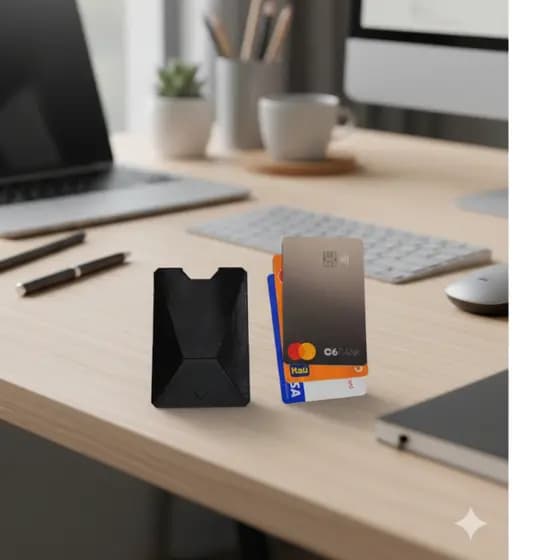 Porta Cartões De Crédito Premium Elegância e Praticidade Design Sofisticado Fácil de Usar