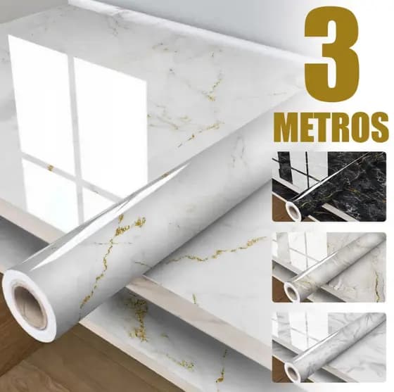 Adesivo de Parede 3mx60cm Lavável para Sala Quarto Cozinha