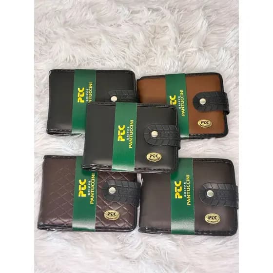 KIT Carteira Masculina Couro Ecológico Pantuccini Legítimo Promoção dia dos PAIS