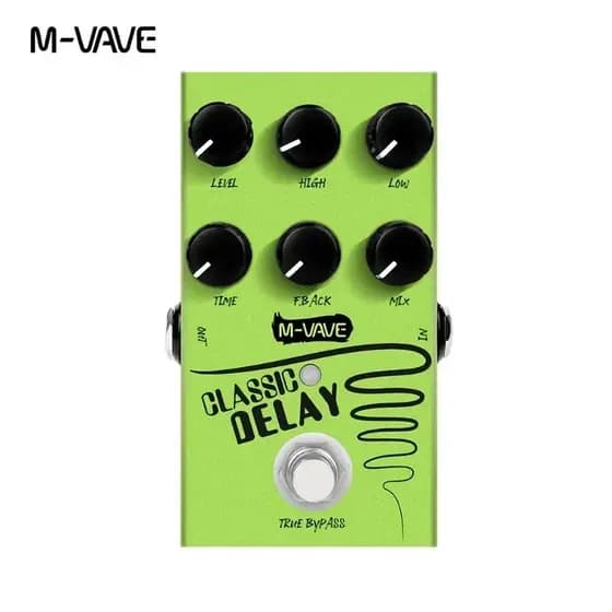 Pedal de efeito de atraso M-vave Classic, pedal de efeito de guitarra com tempo de atraso de 600 ms e bypass verdadeiro