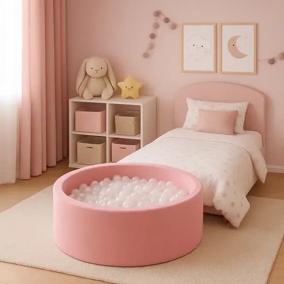 Piscina de Bolinha cor de rosa toda espuma acolchoada divertida infantil menina - sem bolinhas
