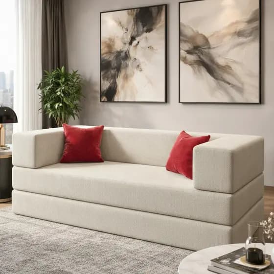 Sofá Cama Buty 2 em 1 Espuma para Sala Quarto Compacto Confortável Prático Ideal para Ambientes Pequenos Apartamento