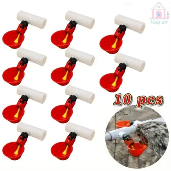 kit 10 bebedouro automático copinho copo para aves + conexão T