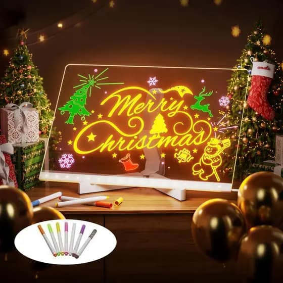 Luminária Led Escrever De Caneta Lousa Quadro Mesa Anotações