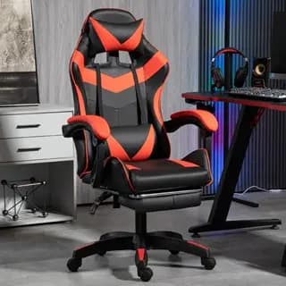 Cadeira Gamer Premium Escritório Giratória 360º Reclinável Apoio Para Pés E Encosto Ajustável Couro