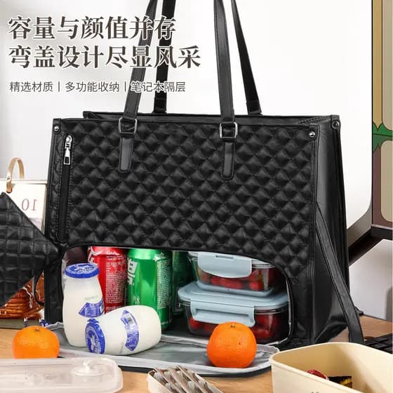 Bolsa combinada 2 em 1 para mão e almoço, bolsa transversal para laptop