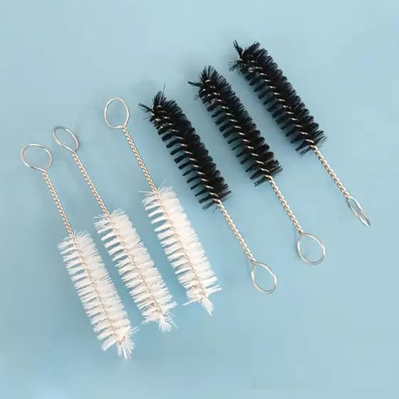 Atacado Mini Escova De Limpeza De Tubo De Vidro Durável , Fio De Aço De Nylon De 5 Cm Com Punho De Metal