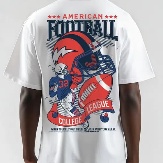 Camiseta Oversized Football American College Moda Masculina 1028