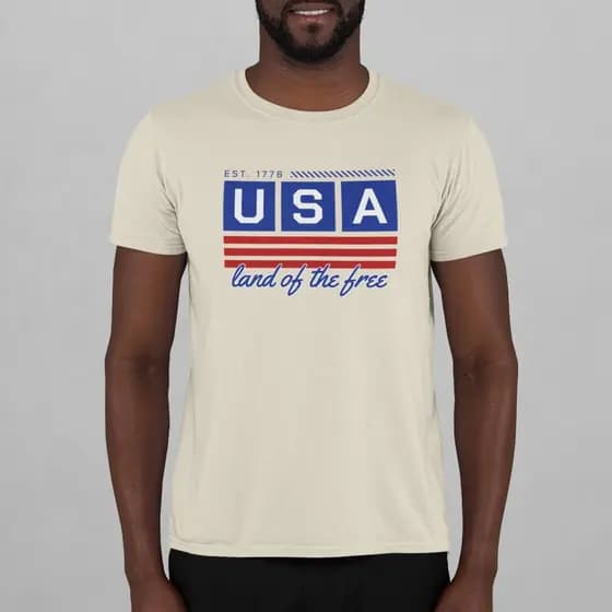 Camisetas Basicas Moda Casual Camisa Masculina Estampadas USA
