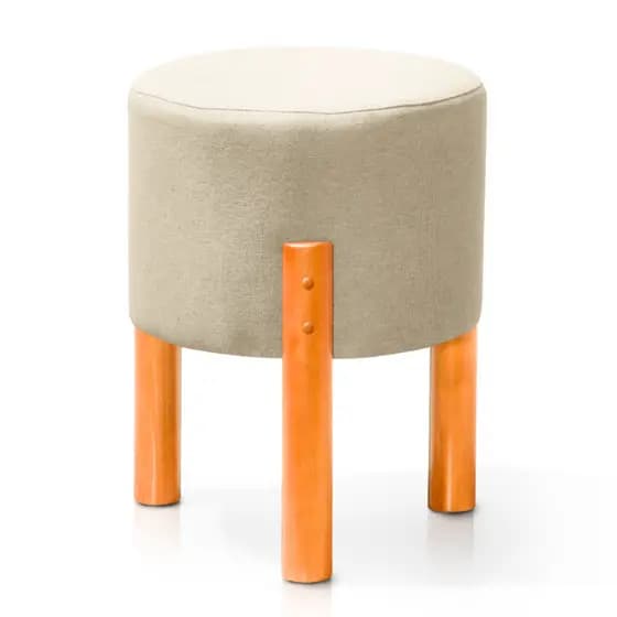 Puff Banqueta Decorativa Pés Madeira Maciça Envio Imediato Moderno Confortável Estofado