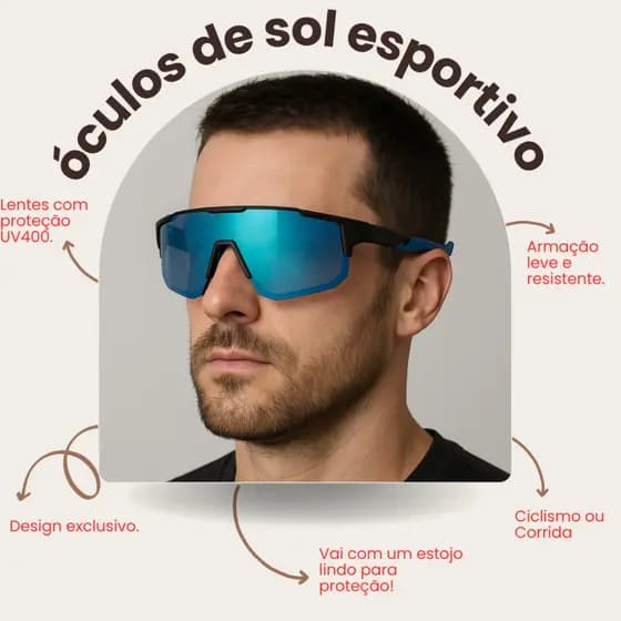 Óculos De Sol Esportivo Bike Ciclismo Corrida Uv400 Onlevo Baixa Pace Performance