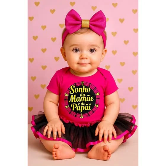 Kit Body Sonho da Mamãe e do Papai body Temático Mesversário Body Bebe Frases Body Sonho da mamãe Body Temático Menina